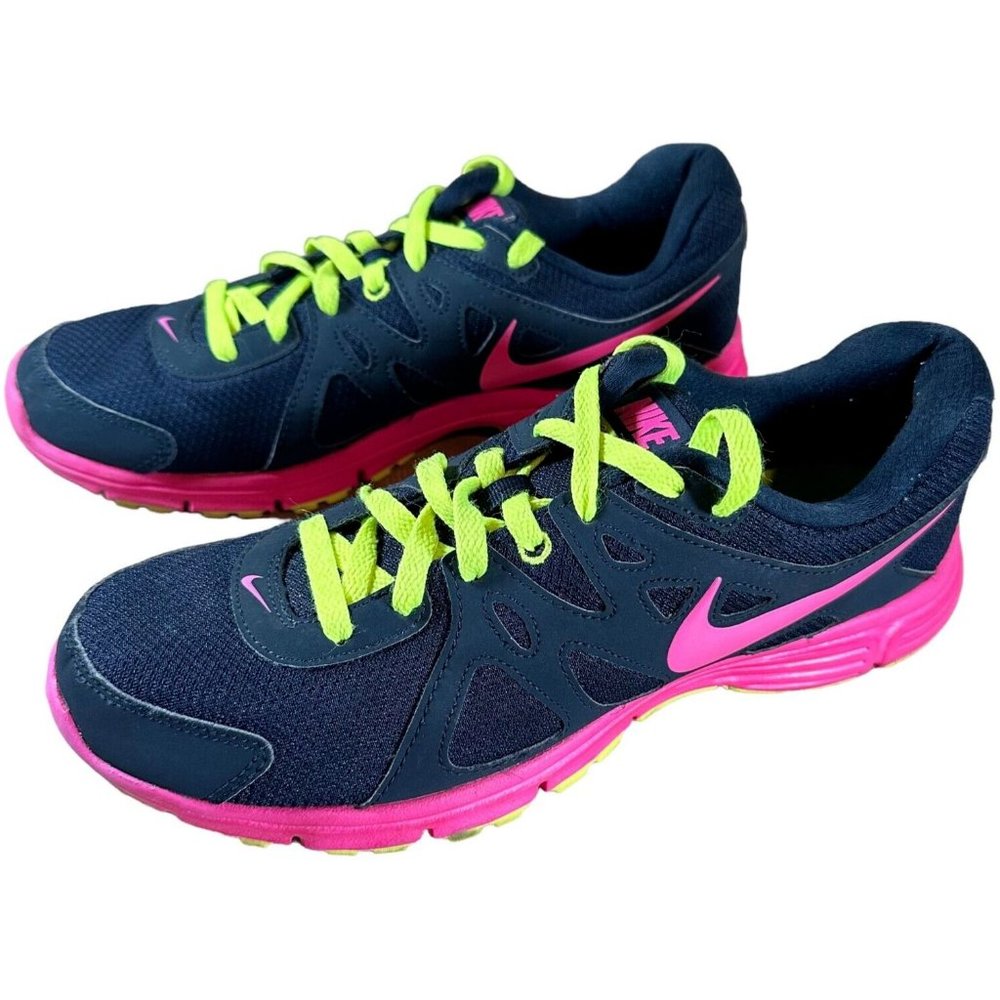 Nike Revolution 2 Women's Size 11 Running Shoes 554900-463 Sneakers - Black Pink - Picture 1 of 11